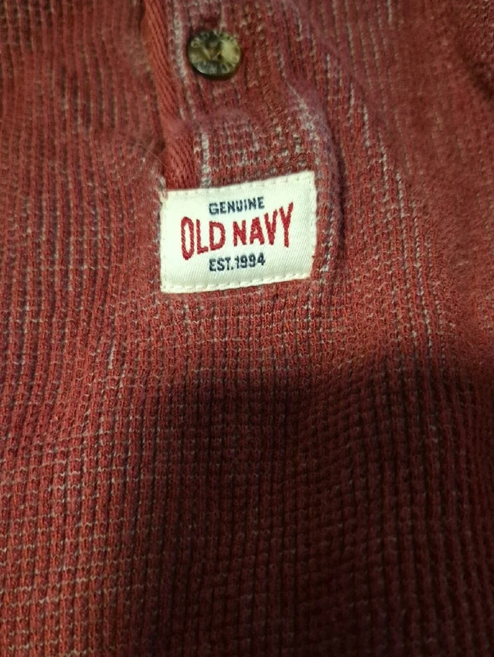 Old Navy Burgundy Waffle Henley Bodysuit